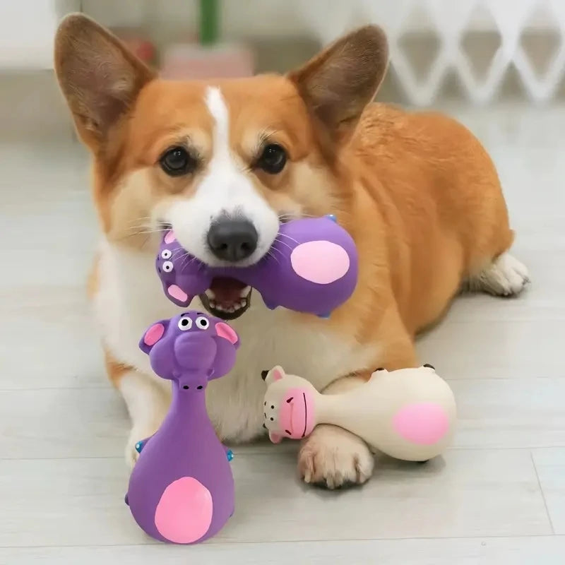 Juguete de Goma con Sonido para Perros – Mordedor Interactivo para Mascotas (Pequeños y Medianos)