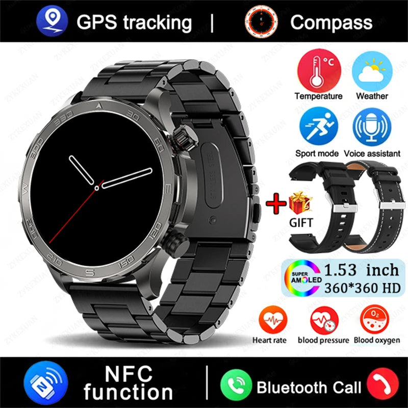 Smartwatch BOXUXING AMOLED – Reloj Inteligente con Llamadas Bluetooth, GPS y Monitor de Salud