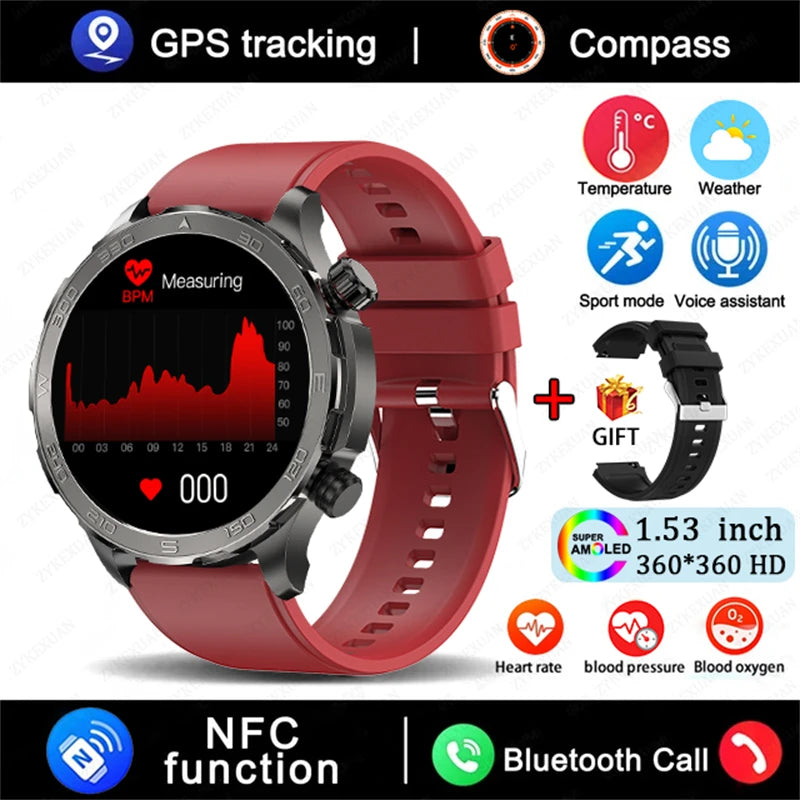 Smartwatch BOXUXING AMOLED – Reloj Inteligente con Llamadas Bluetooth, GPS y Monitor de Salud