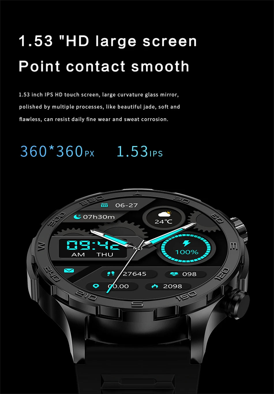 Smartwatch BOXUXING AMOLED – Reloj Inteligente con Llamadas Bluetooth, GPS y Monitor de Salud