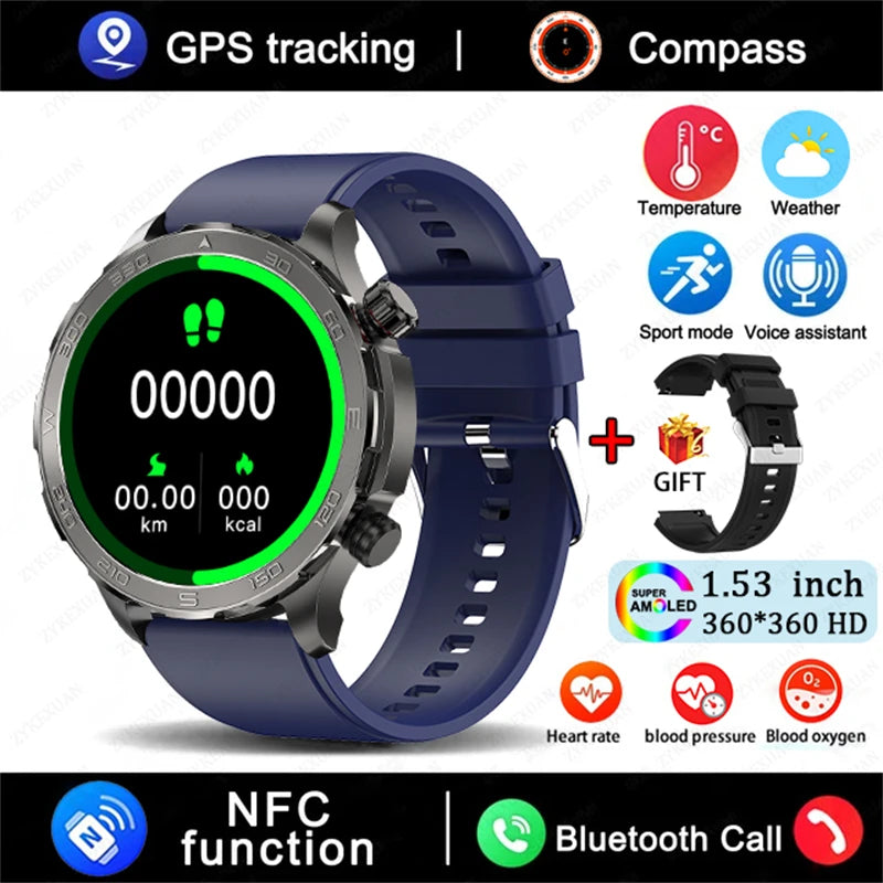 Smartwatch BOXUXING AMOLED – Reloj Inteligente con Llamadas Bluetooth, GPS y Monitor de Salud