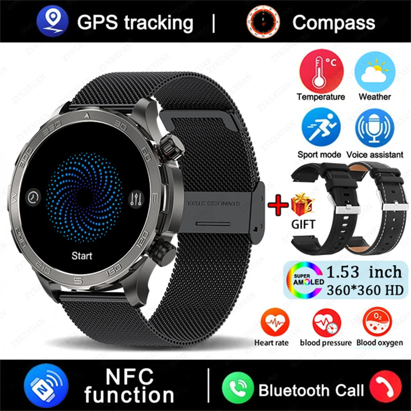 Smartwatch BOXUXING AMOLED – Reloj Inteligente con Llamadas Bluetooth, GPS y Monitor de Salud