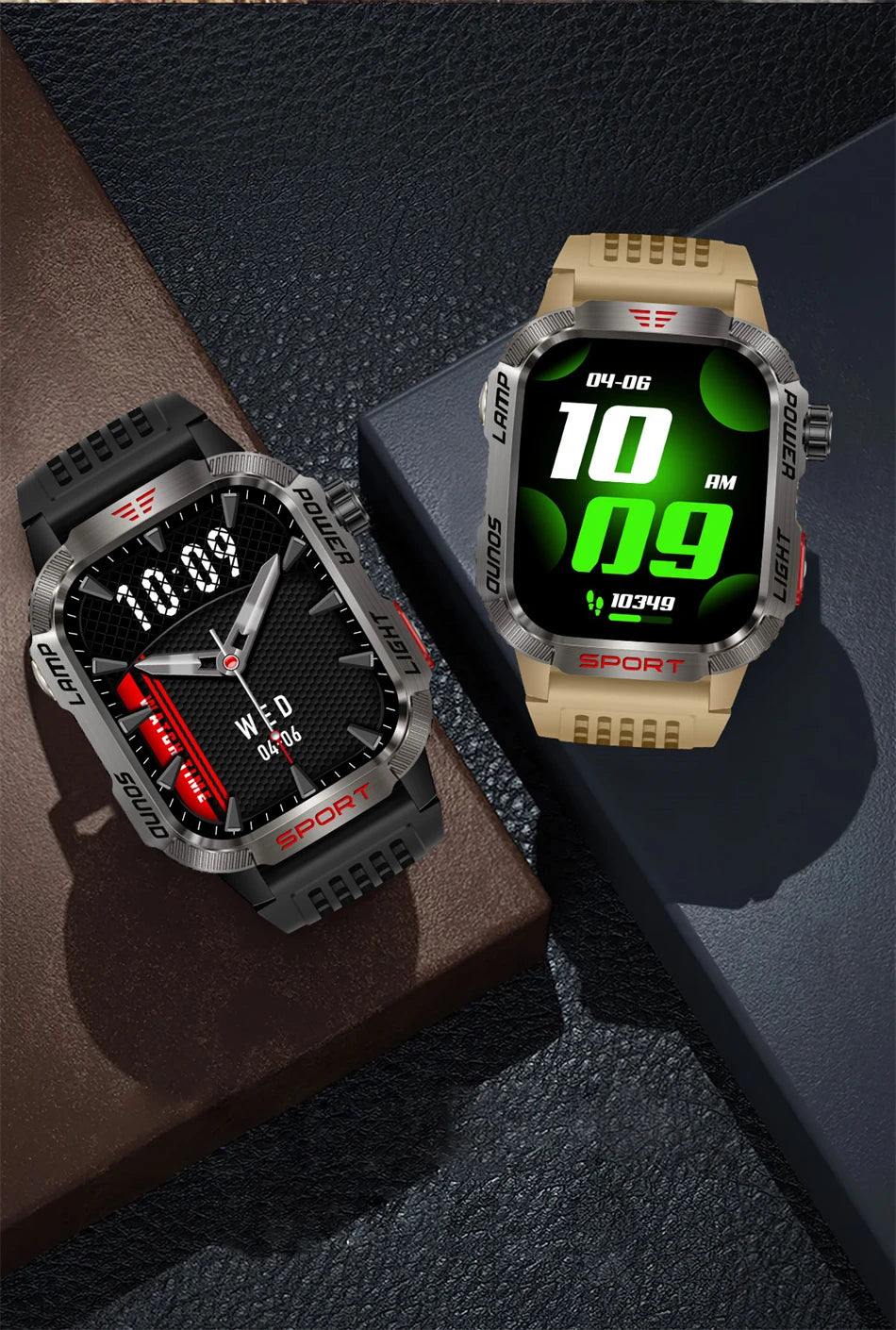 Smartwatch Deportivo Militar con Linterna y Llamadas Bluetooth – Batería 600mAh y Diseño Resistente