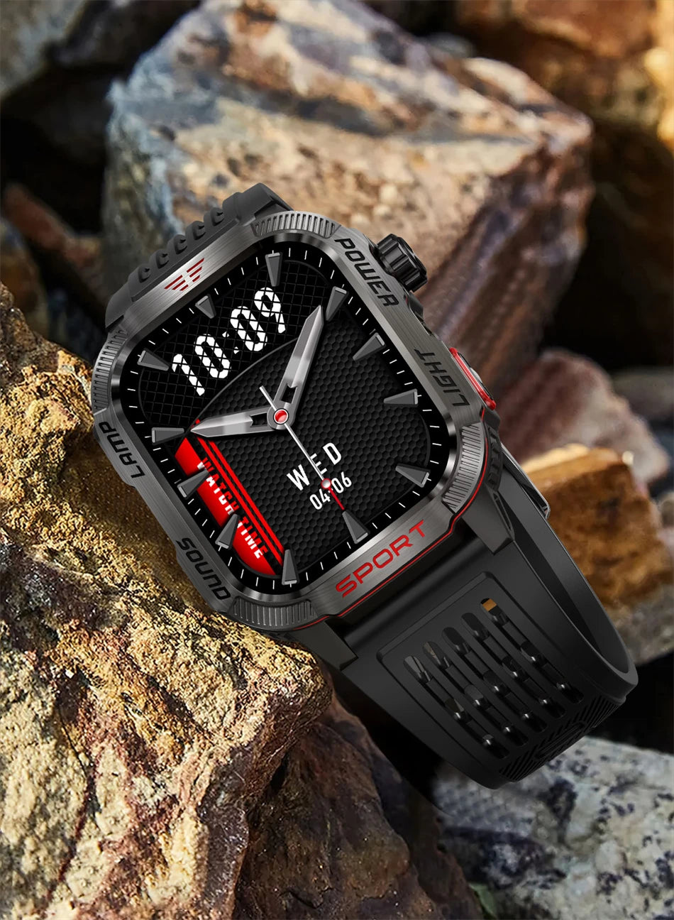 Smartwatch Deportivo Militar con Linterna y Llamadas Bluetooth – Batería 600mAh y Diseño Resistente
