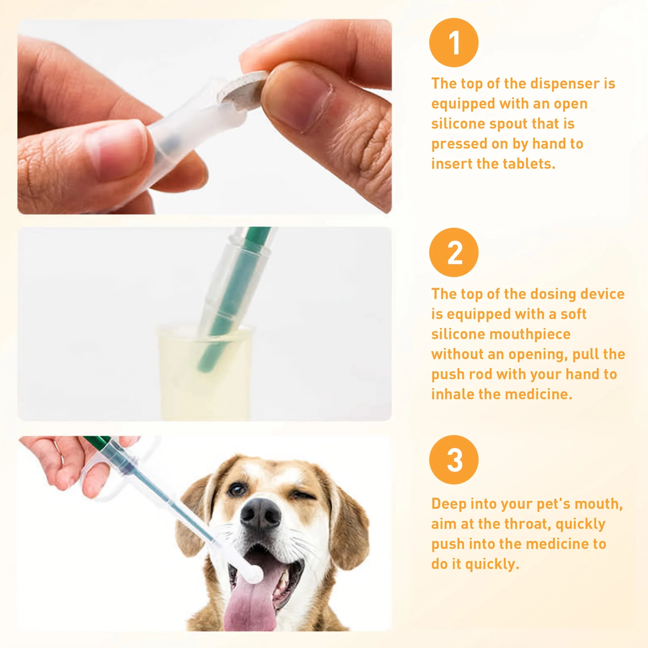 Dispensador de Medicinas para Mascotas | Jeringa Dosificadora para Pastillas y Líquidos