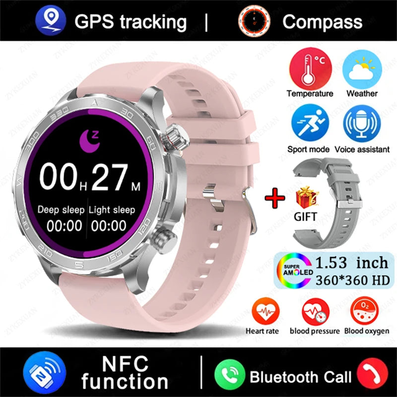 Smartwatch BOXUXING AMOLED – Reloj Inteligente con Llamadas Bluetooth, GPS y Monitor de Salud