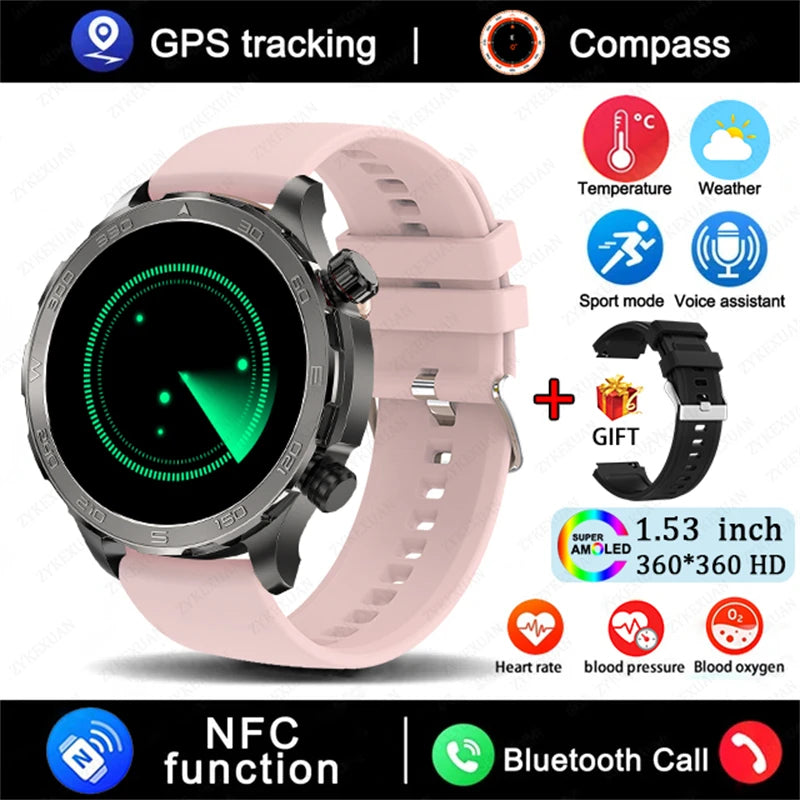 Smartwatch BOXUXING AMOLED – Reloj Inteligente con Llamadas Bluetooth, GPS y Monitor de Salud
