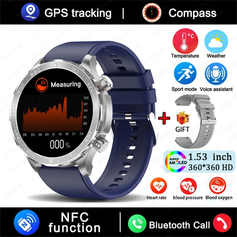 Smartwatch BOXUXING AMOLED – Reloj Inteligente con Llamadas Bluetooth, GPS y Monitor de Salud