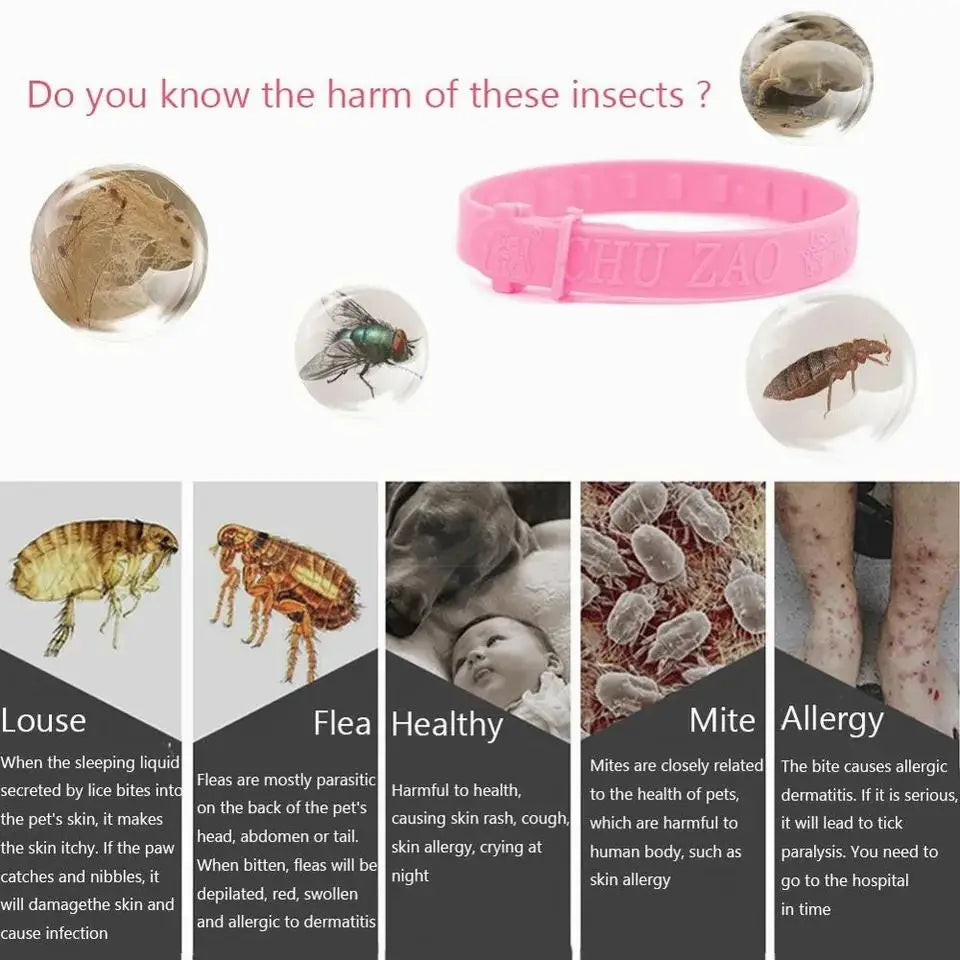 Collar Antipulgas y Garrapatas para Perros y Gatos | Protección Prolongada y Ajustable