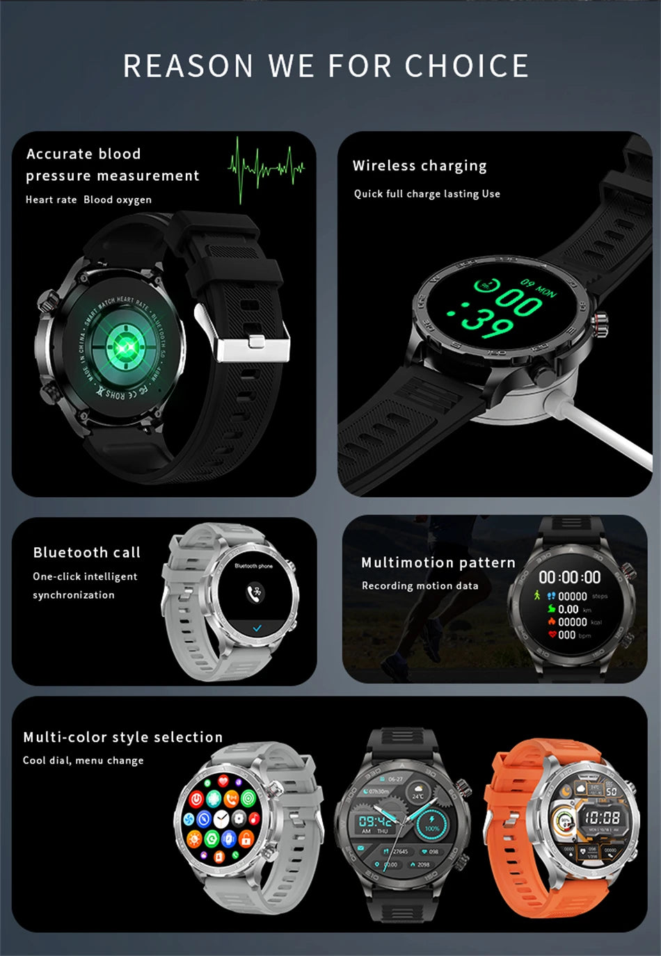 Smartwatch BOXUXING AMOLED – Reloj Inteligente con Llamadas Bluetooth, GPS y Monitor de Salud
