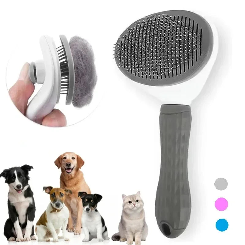 Cepillo Autolimpiante para Perros y Gatos | Removedor de Pelo Suelto y Nudos
