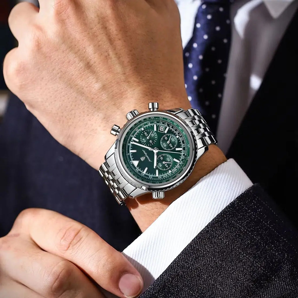 Reloj Masculino POEDAGAR de Lujo – Cronógrafo Deportivo Impermeable 3ATM