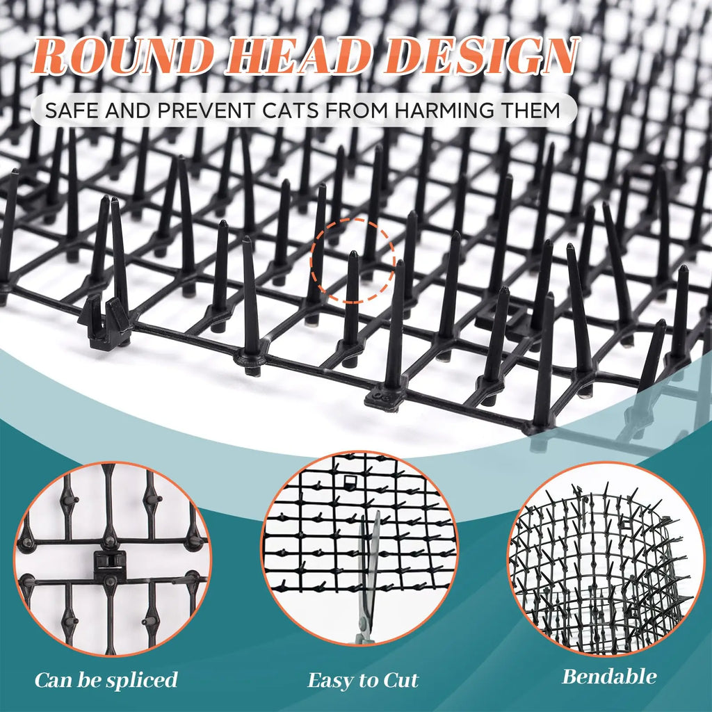 Malla Antigatos 2 m | Alfombra Repelente con Púas Plásticas para Jardín y Hogar