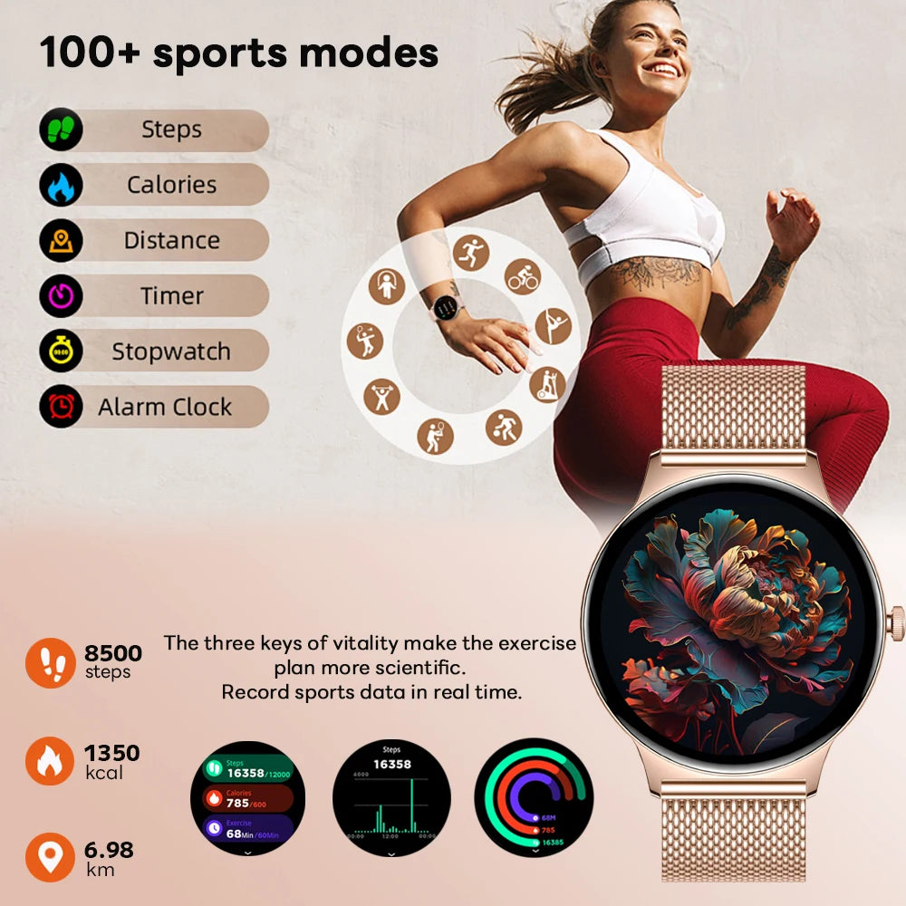 Smartwatch AMOLED Ultra Delgado con Llamadas Bluetooth – Monitor de Salud y Deporte (Android/iOS)