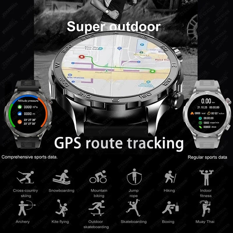 Smartwatch BOXUXING AMOLED – Reloj Inteligente con Llamadas Bluetooth, GPS y Monitor de Salud