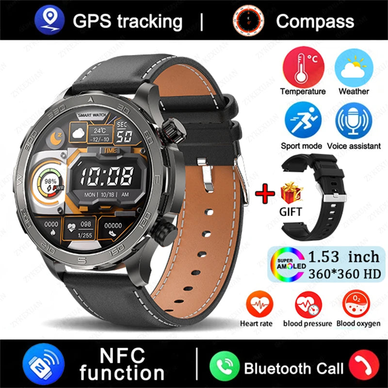 Smartwatch BOXUXING AMOLED – Reloj Inteligente con Llamadas Bluetooth, GPS y Monitor de Salud
