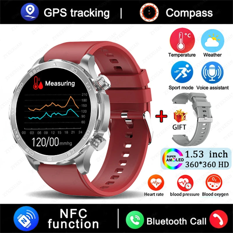 Smartwatch BOXUXING AMOLED – Reloj Inteligente con Llamadas Bluetooth, GPS y Monitor de Salud