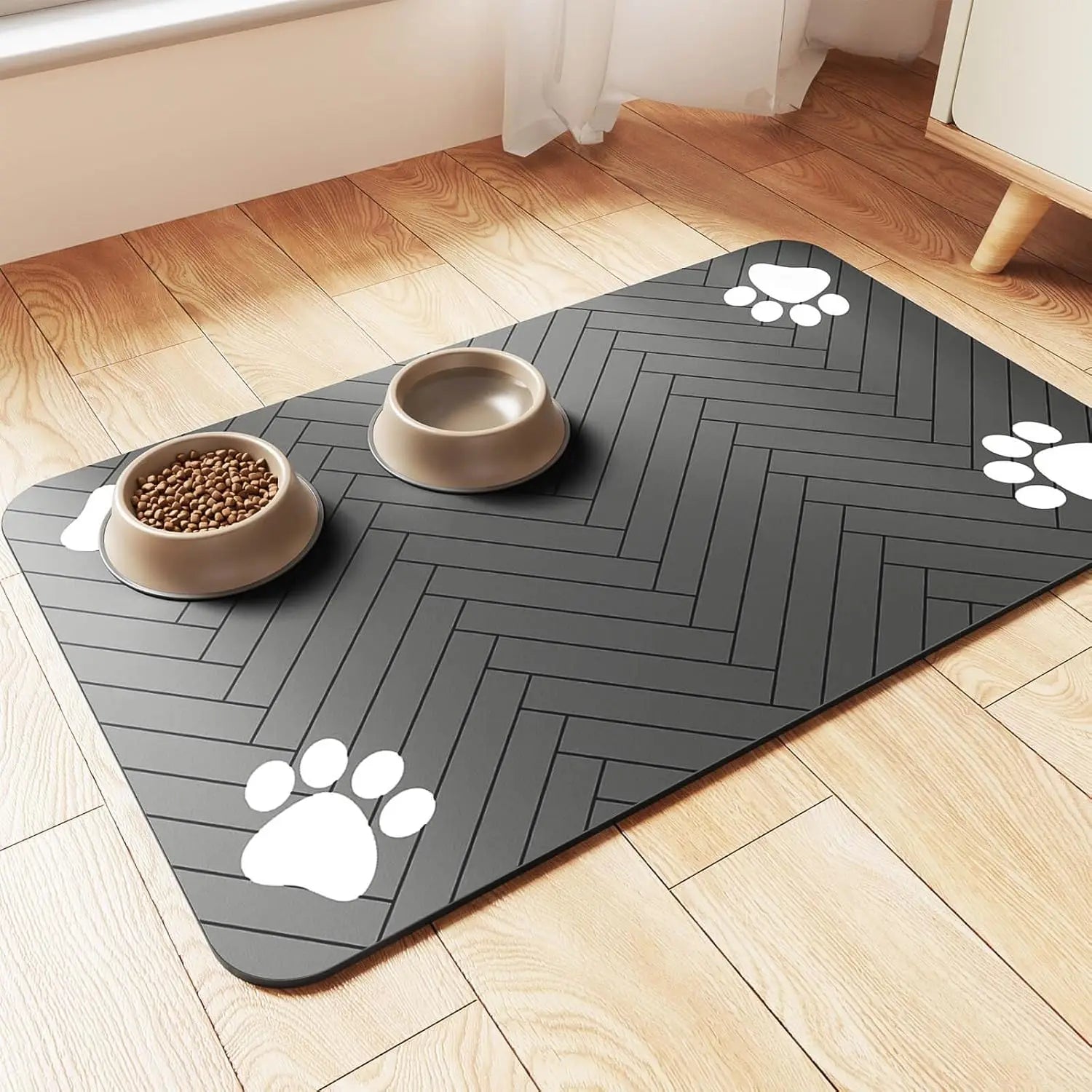 Tapete Absorbente para Mascotas – Antideslizante y Secado Rápido para Comida y Agua