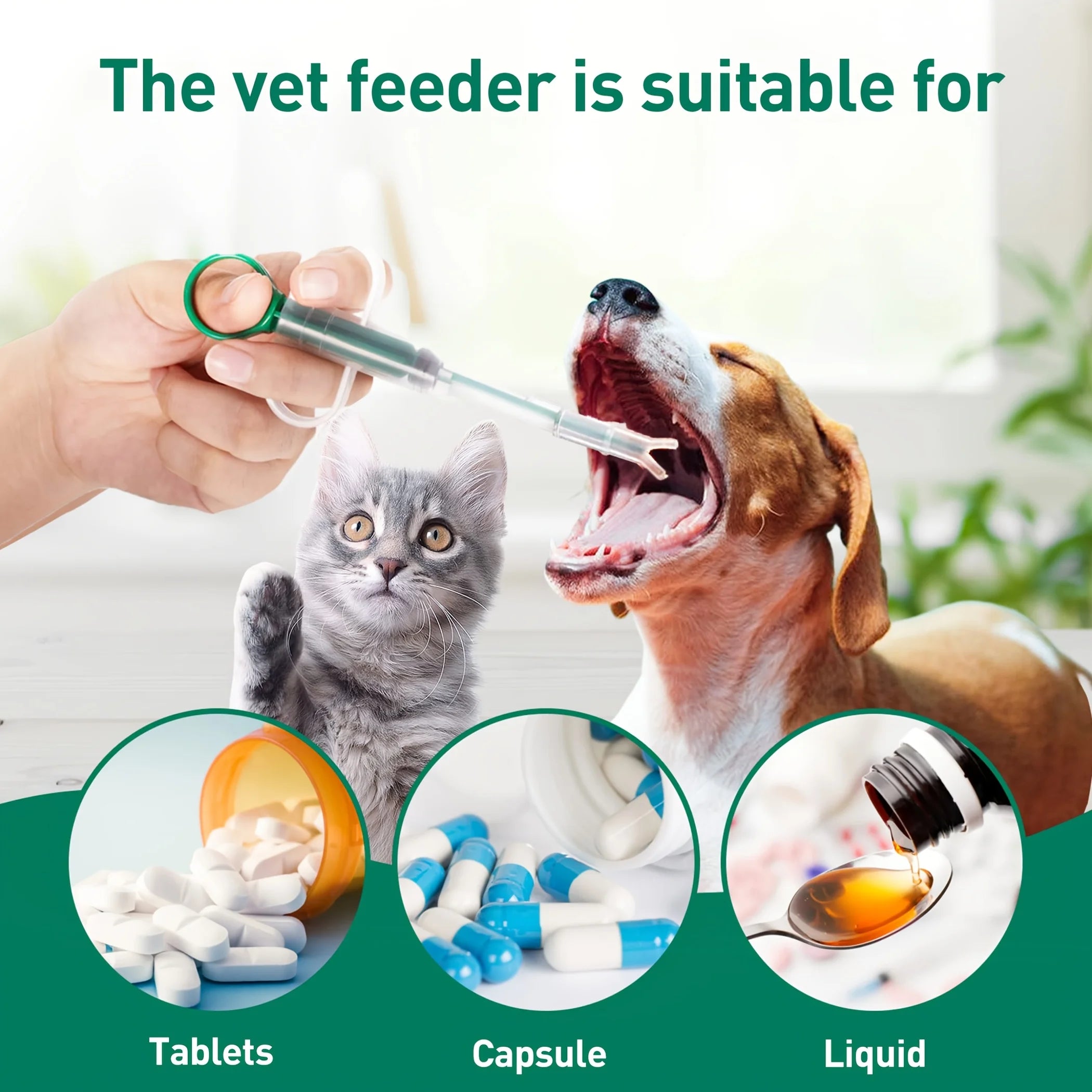 Dispensador de Medicinas para Mascotas | Jeringa Dosificadora para Pastillas y Líquidos