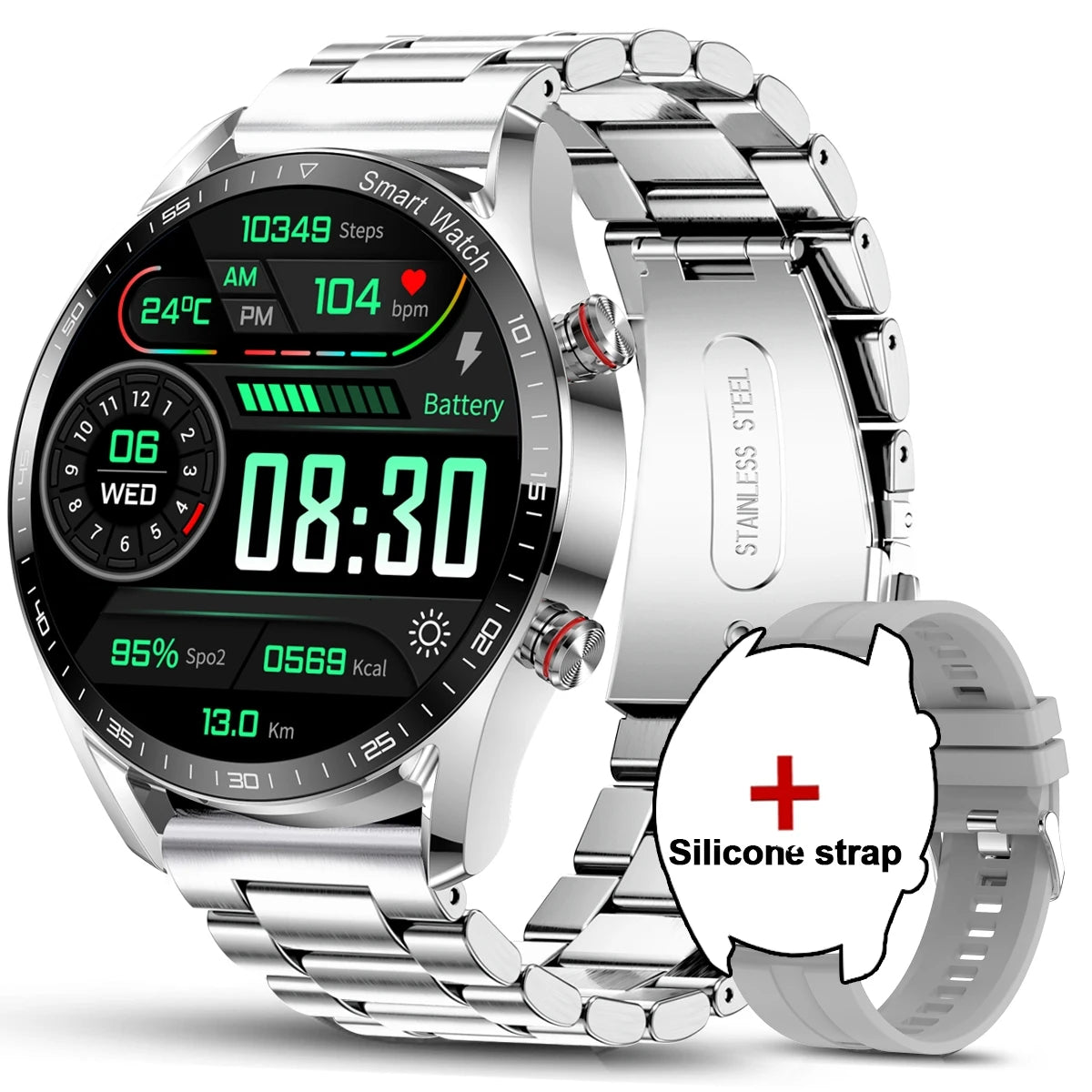 ChiBear New 1.53inch Bluetooth Call Smart Watch Men Multi-Sport Mode Heart Rate Health Monitoring Waterproof Business Smartwatch