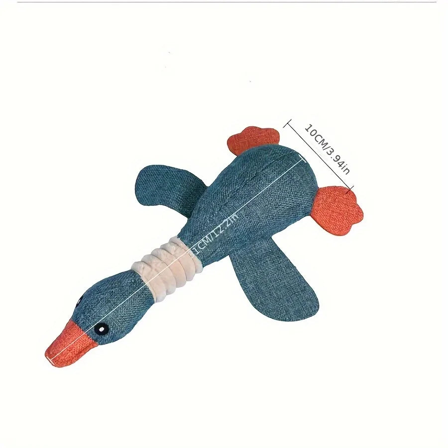 Juguete de Felpa con Sonido en Forma de Ganso | Resistente y Limpieza Dental para Perros