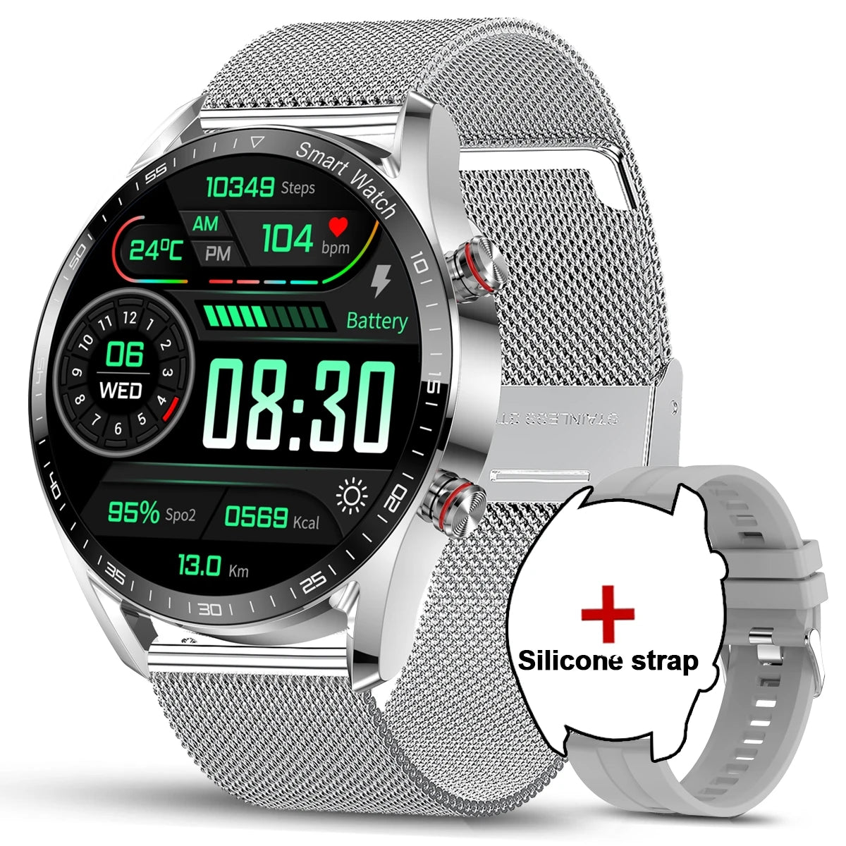 ChiBear New 1.53inch Bluetooth Call Smart Watch Men Multi-Sport Mode Heart Rate Health Monitoring Waterproof Business Smartwatch