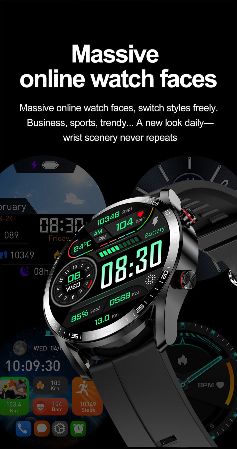 Smartwatch Elegante con Llamadas Bluetooth – Monitor de Salud y Modos Deportivos