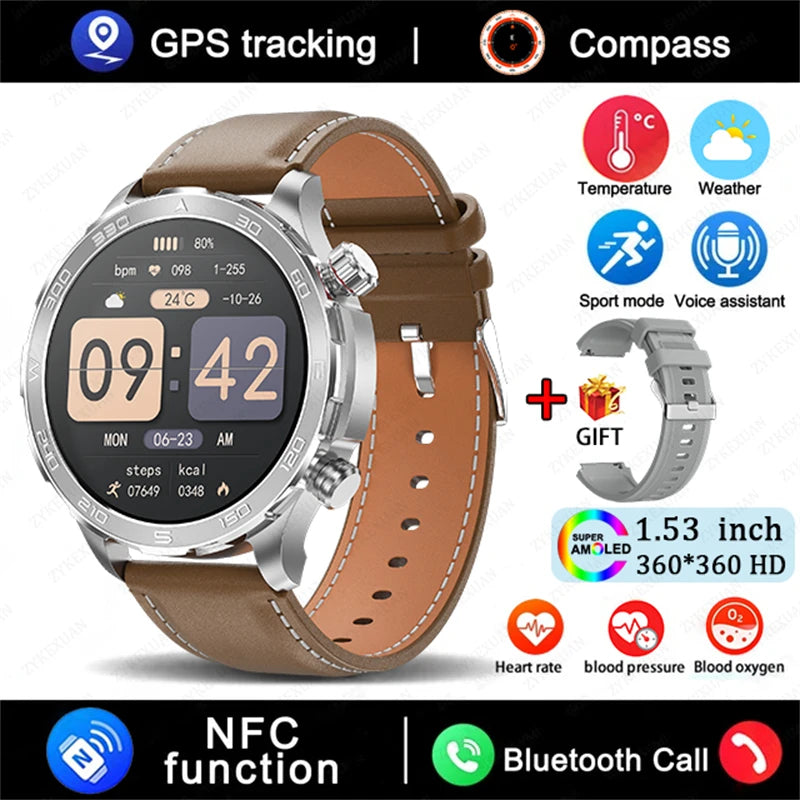 Smartwatch BOXUXING AMOLED – Reloj Inteligente con Llamadas Bluetooth, GPS y Monitor de Salud